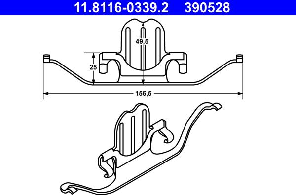 ATE 11.8116-0339.2 - Spring, brake caliper autospares.lv