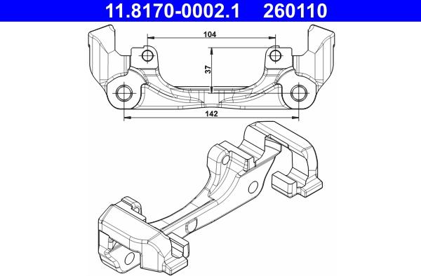 ATE 11.8170-0002.1 - Carrier, brake caliper autospares.lv