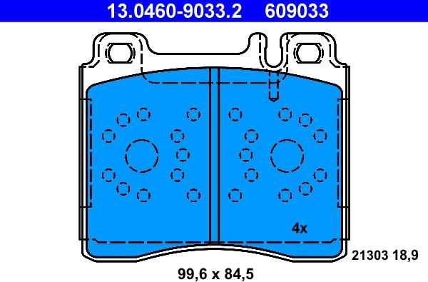 ATE 13.0460-9033.2 - Brake Pad Set, disc brake autospares.lv