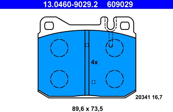 ATE 13.0460-9029.2 - Brake Pad Set, disc brake autospares.lv