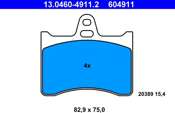 ATE 13.0460-4911.2 - Brake Pad Set, disc brake autospares.lv