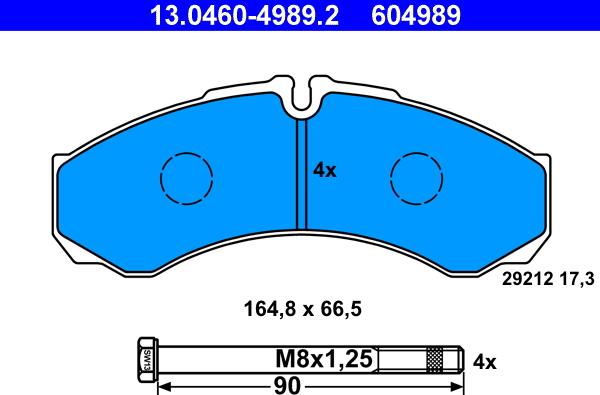 ATE 13.0460-4989.2 - Brake Pad Set, disc brake autospares.lv