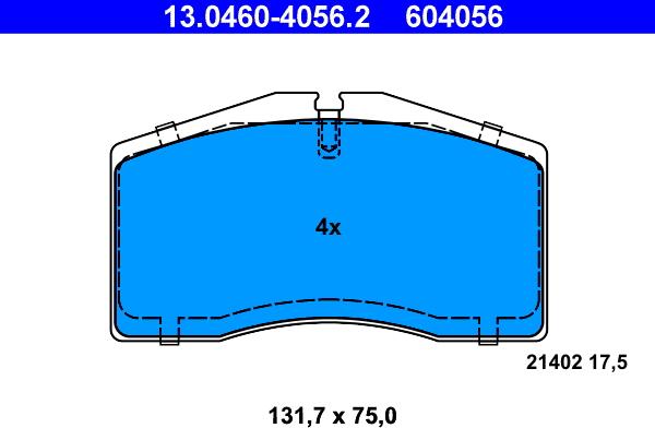 ATE 13.0460-4056.2 - Brake Pad Set, disc brake autospares.lv