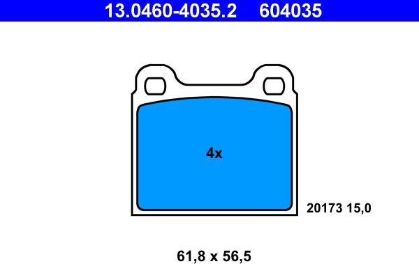 ATE 13.0460-4035.2 - Brake Pad Set, disc brake autospares.lv