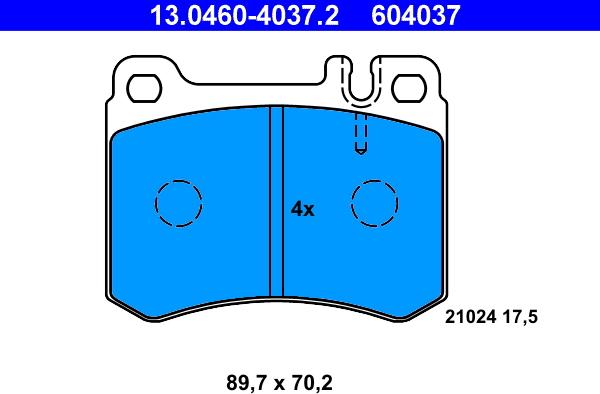 ATE 13.0460-4037.2 - Brake Pad Set, disc brake autospares.lv