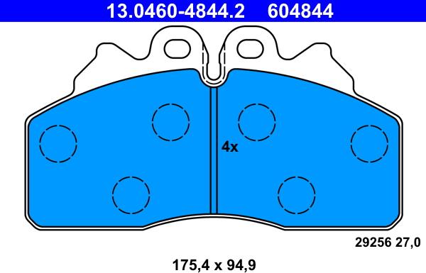 ATE 13.0460-4844.2 - Brake Pad Set, disc brake autospares.lv