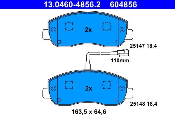 ATE 13.0460-4856.2 - Brake Pad Set, disc brake autospares.lv