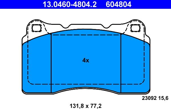 ATE 13.0460-4804.2 - Brake Pad Set, disc brake autospares.lv