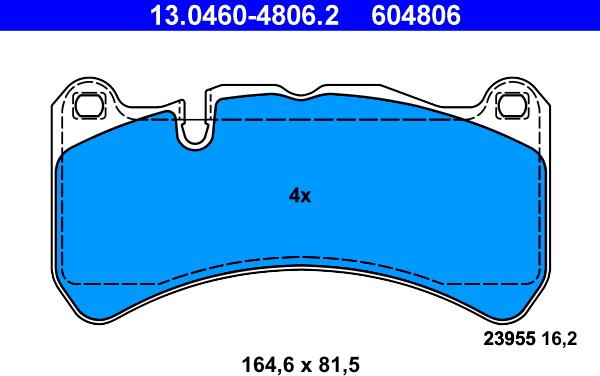 ATE 13.0460-4806.2 - Brake Pad Set, disc brake autospares.lv