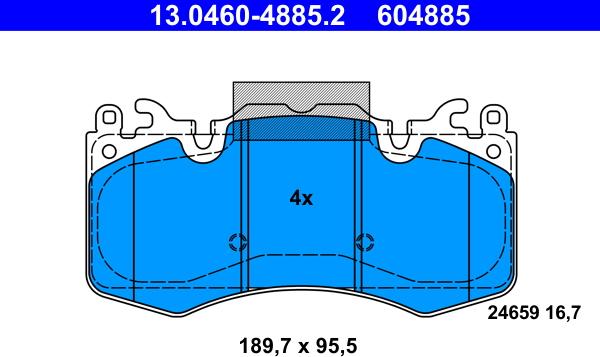 ATE 13.0460-4885.2 - Brake Pad Set, disc brake autospares.lv