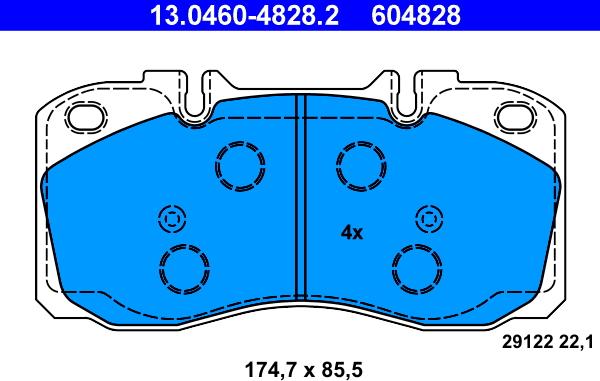 ATE 13.0460-4828.2 - Brake Pad Set, disc brake autospares.lv