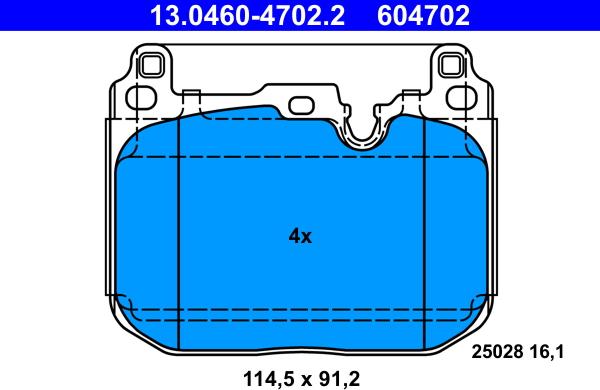 ATE 13.0460-4702.2 - Brake Pad Set, disc brake autospares.lv