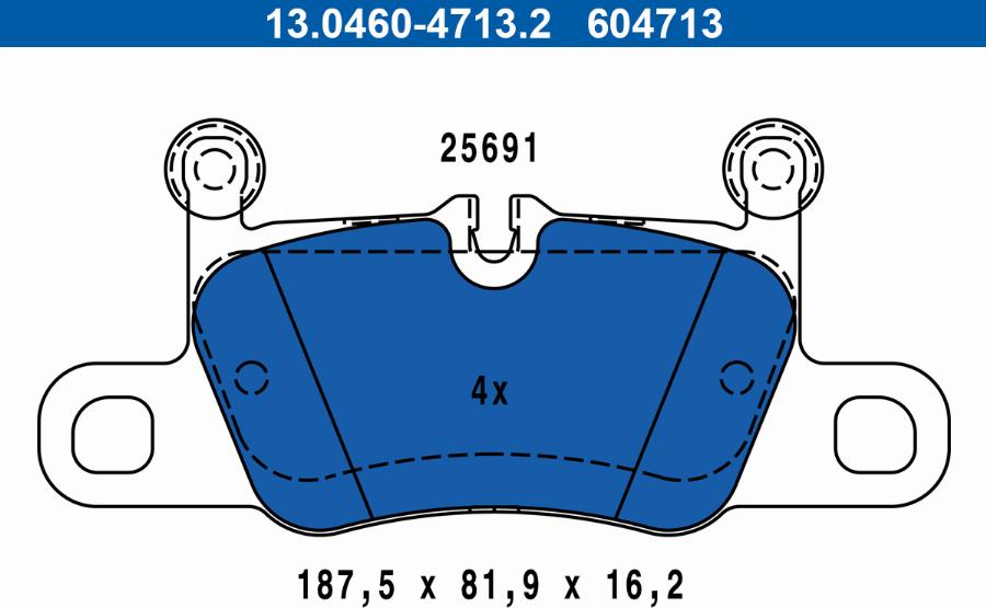 ATE 13.0460-4713.2 - Brake Pad Set, disc brake autospares.lv