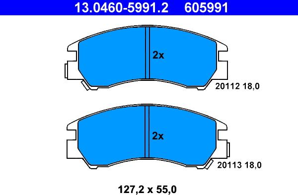 ATE 13.0460-5991.2 - Brake Pad Set, disc brake autospares.lv