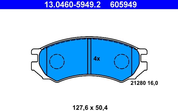 ATE 13.0460-5949.2 - Brake Pad Set, disc brake autospares.lv