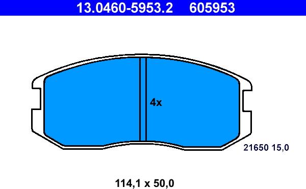 ATE 13.0460-5953.2 - Brake Pad Set, disc brake autospares.lv