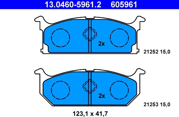 ATE 13.0460-5961.2 - Brake Pad Set, disc brake autospares.lv