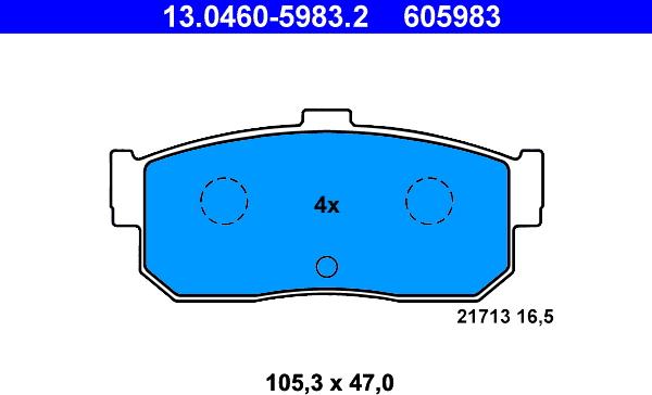 ATE 13.0460-5983.2 - Brake Pad Set, disc brake autospares.lv