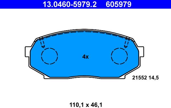 ATE 13.0460-5979.2 - Brake Pad Set, disc brake autospares.lv