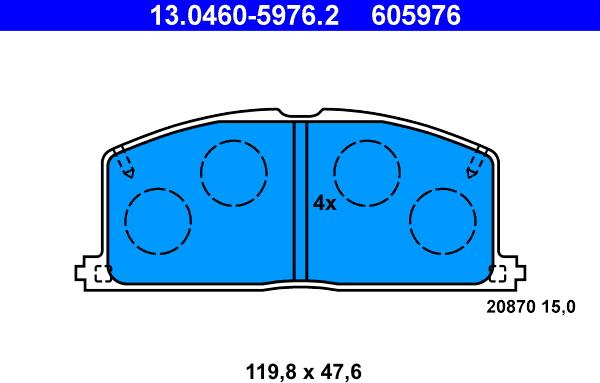 ATE 13.0460-5976.2 - Brake Pad Set, disc brake autospares.lv