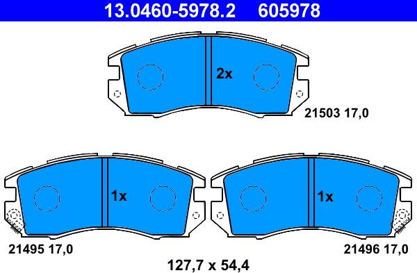 ATE 13.0460-5978.2 - Brake Pad Set, disc brake autospares.lv