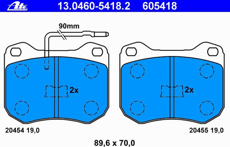 ATE 13.0460-5418.2 - Brake Pad Set, disc brake autospares.lv