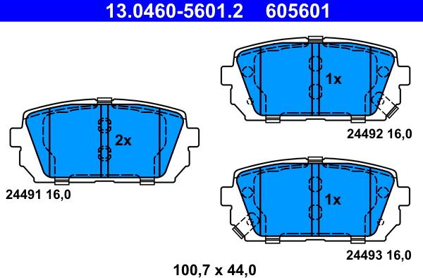 ATE 13.0460-5601.2 - Brake Pad Set, disc brake autospares.lv