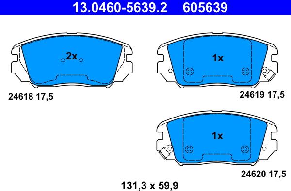 ATE 13.0460-5639.2 - Brake Pad Set, disc brake autospares.lv