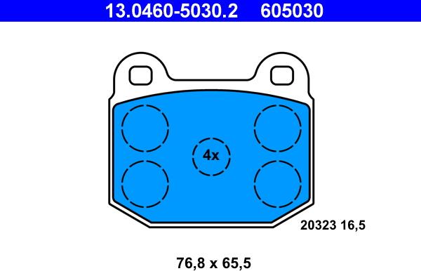 ATE 13.0460-5030.2 - Brake Pad Set, disc brake autospares.lv