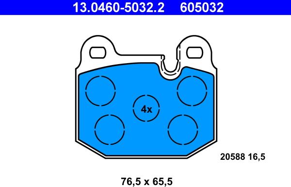 ATE 13.0460-5032.2 - Brake Pad Set, disc brake autospares.lv