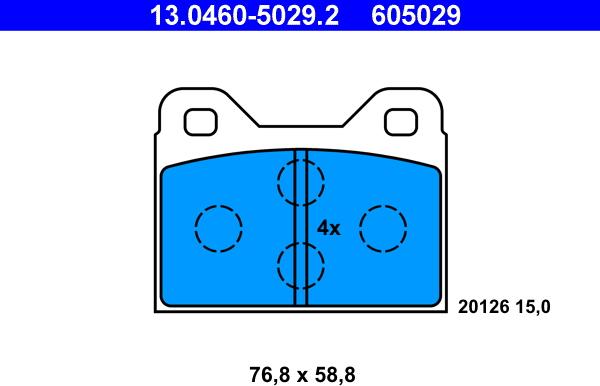 ATE 13.0460-5029.2 - Brake Pad Set, disc brake autospares.lv