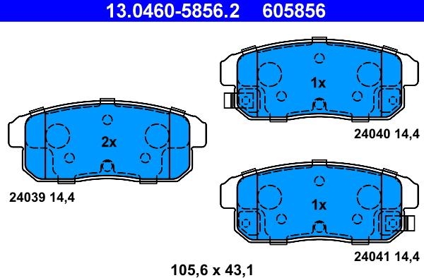 ATE 13.0460-5856.2 - Brake Pad Set, disc brake autospares.lv