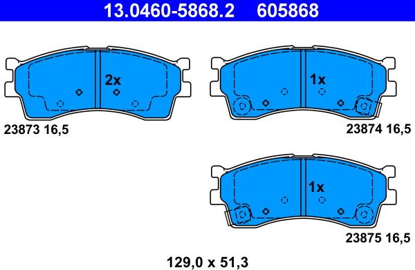 ATE 13.0460-5868.2 - Brake Pad Set, disc brake autospares.lv