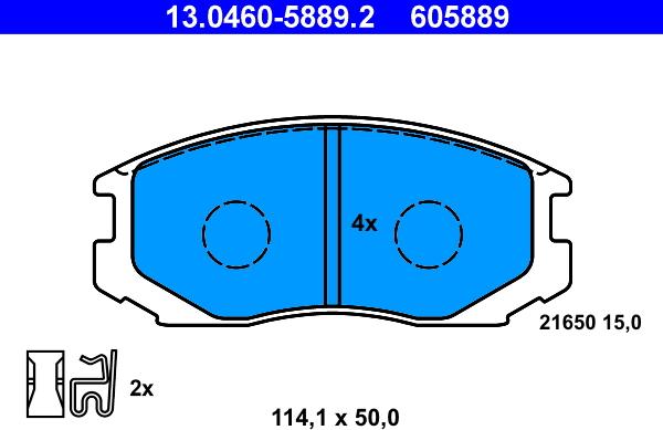 ATE 13.0460-5889.2 - Brake Pad Set, disc brake autospares.lv