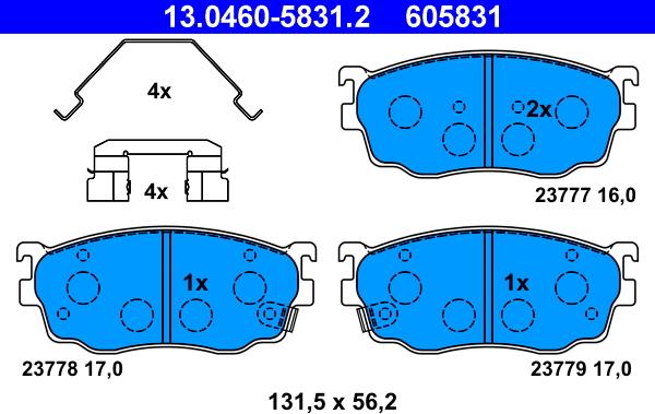 ATE 13.0460-5831.2 - Brake Pad Set, disc brake autospares.lv