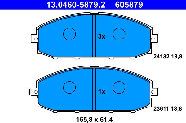 ATE 13.0460-5879.2 - Brake Pad Set, disc brake autospares.lv