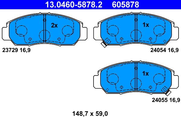 ATE 13.0460-5878.2 - Brake Pad Set, disc brake autospares.lv