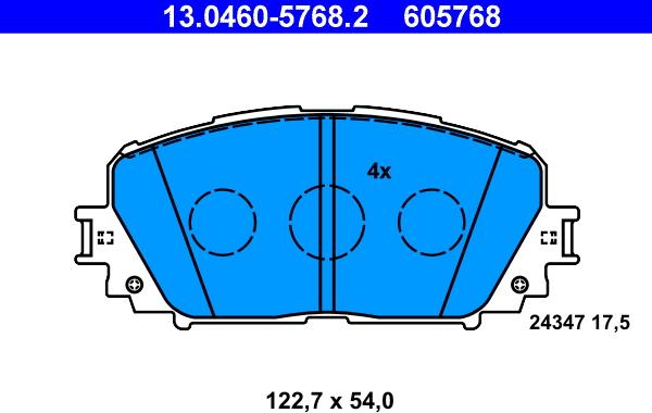 ATE 13.0460-5768.2 - Brake Pad Set, disc brake autospares.lv