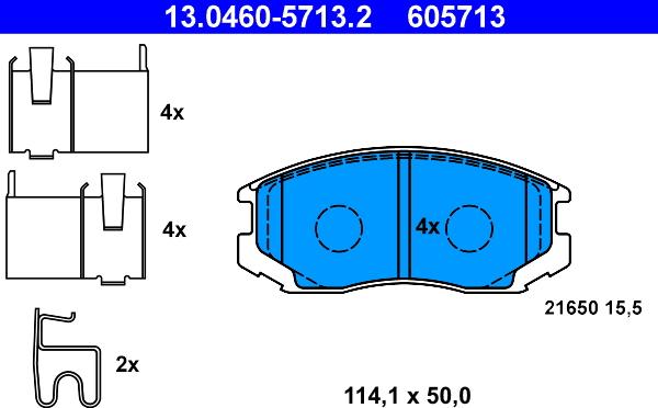 ATE 13.0460-5713.2 - Brake Pad Set, disc brake autospares.lv