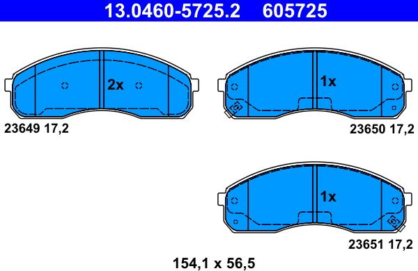 ATE 13.0460-5725.2 - Brake Pad Set, disc brake autospares.lv