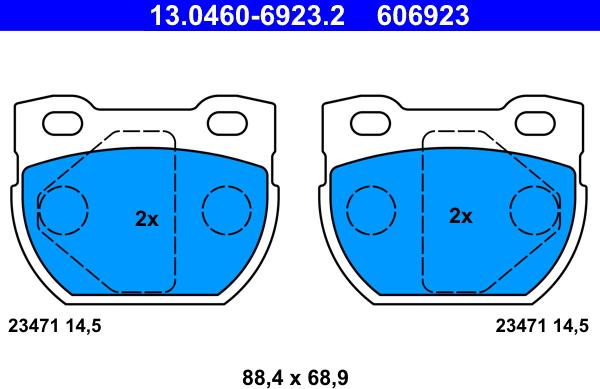 ATE 13.0460-6923.2 - Brake Pad Set, disc brake autospares.lv