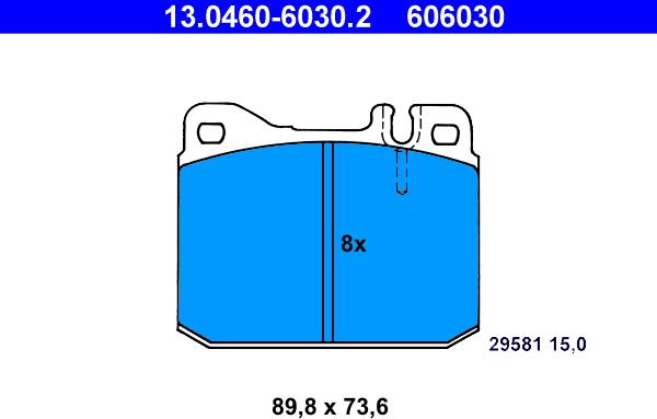 ATE 13.0460-6030.2 - Brake Pad Set, disc brake autospares.lv