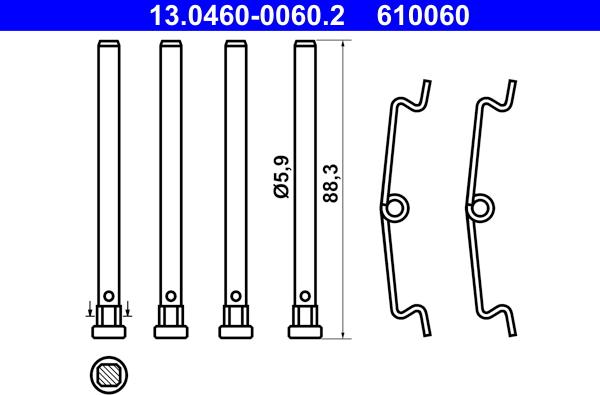 ATE 13.0460-0060.2 - Accessory Kit for disc brake Pads autospares.lv