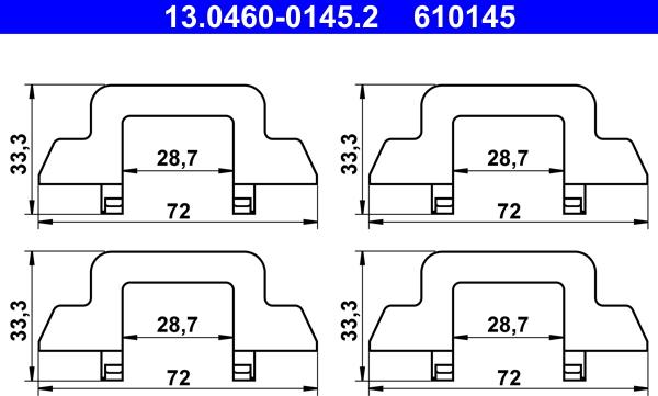 ATE 13.0460-0145.2 - Accessory Kit for disc brake Pads autospares.lv