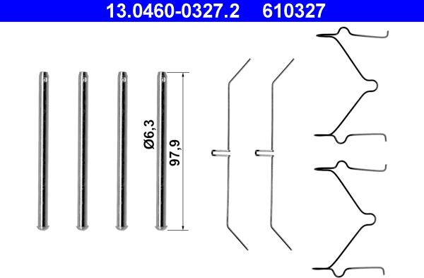 ATE 13.0460-0327.2 - Accessory Kit for disc brake Pads autospares.lv