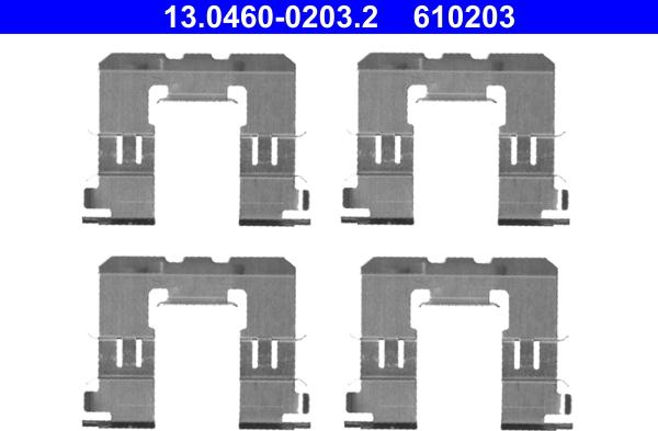 ATE 13.0460-0203.2 - Accessory Kit for disc brake Pads autospares.lv