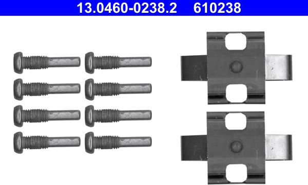 ATE 13.0460-0238.2 - Accessory Kit for disc brake Pads autospares.lv