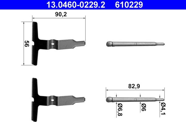 ATE 13.0460-0229.2 - Accessory Kit for disc brake Pads autospares.lv