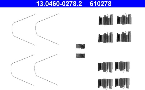 ATE 13.0460-0278.2 - Accessory Kit for disc brake Pads autospares.lv