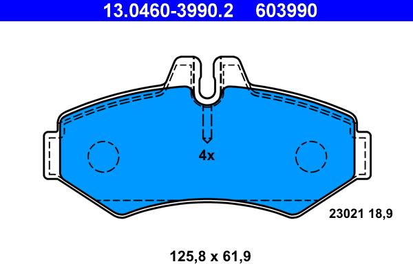 ATE 13.0460-3990.2 - Brake Pad Set, disc brake autospares.lv